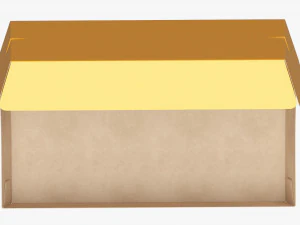 Fast Food Paper Box 01 Large Open 3D Model