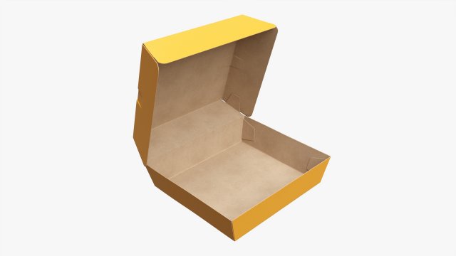 Fast Food Paper Box 02 Large Open 3D-Modell .c4d .max .obj .3ds .fbx .stl .blend 