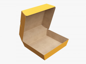 Fast Food Paper Box 02 Large Open 3D Model