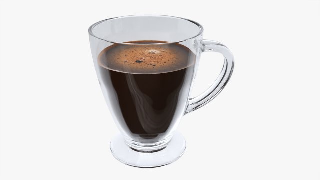 Glass Transparent Coffee Mug With Handle 01 3D Model .c4d .max .obj .3ds .fbx .stl .blend 
