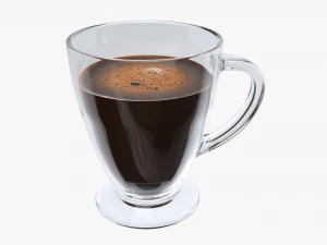 带把手玻璃透明咖啡杯01 3D 模型
