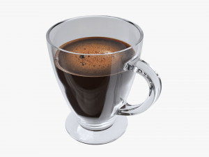 Glass Transparent Coffee Mug With Handle 01 3D Model