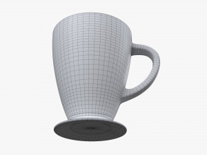 Glass Transparent Coffee Mug With Handle 01 3D Model