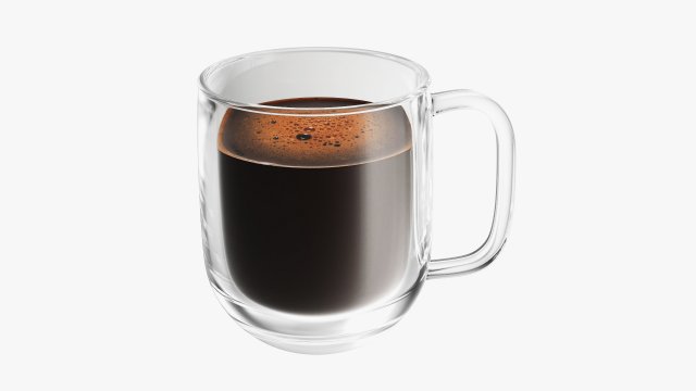Glass Transparent Coffee Mug With Handle 02 Modello 3D .c4d .max .obj .3ds .fbx .stl .blend 