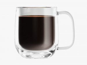 Glass Transparent Coffee Mug With Handle 02 Modello 3D