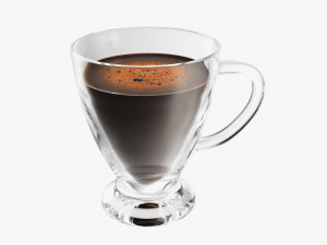 Glass Transparent Coffee Mug With Handle 03 3D Модель