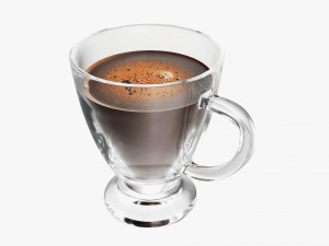 Glass Transparent Coffee Mug With Handle 03 Modelo 3D