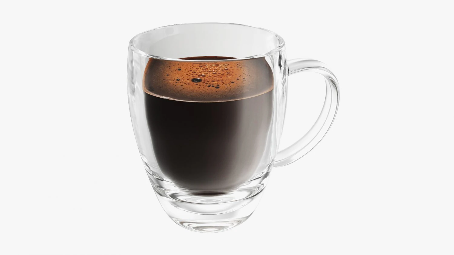 Glass Transparent Coffee Mug With Handle 04 3D Model .c4d .max .obj .3ds .fbx .stl .blend