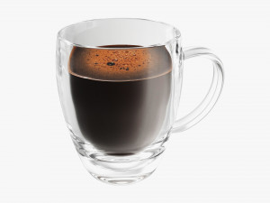 Glass Transparent Coffee Mug With Handle 04 3D Model