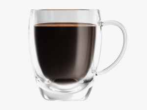 Glass Transparent Coffee Mug With Handle 04 3D Model