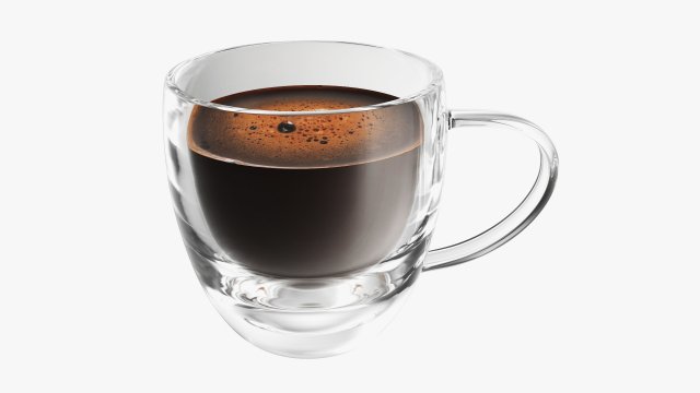 Glass Transparent Coffee Mug With Handle 05 Modello 3D .c4d .max .obj .3ds .fbx .stl .blend 