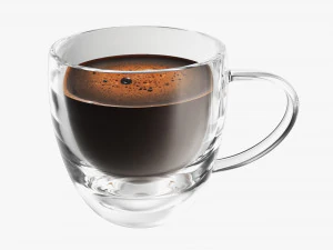 Caneca de caf&eacute; transparente de vidro com al&ccedil;a 05 Modelo 3D