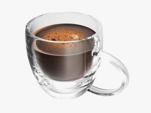 Glass Transparent Coffee Mug With Handle 05 3D Model