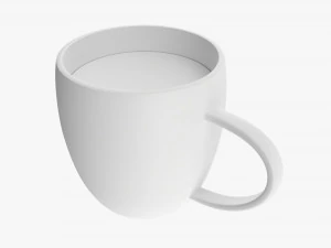 Glass Transparent Coffee Mug With Handle 05 3D Model