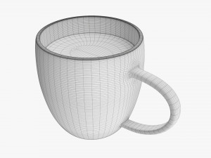 Glass Transparent Coffee Mug With Handle 05 Modello 3D