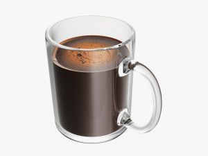 Glass Transparent Coffee Mug With Handle 06 3Dモデル