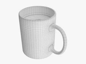 Glass Transparent Coffee Mug With Handle 06 3Dモデル