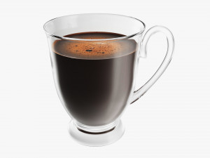 Glass Transparent Coffee Mug With Handle 07 3D Модель