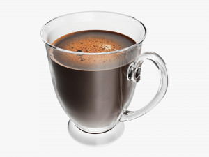 Glass Transparent Coffee Mug With Handle 07 3D मॉडल