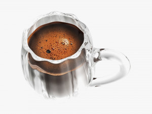 Glass Transparent Coffee Mug With Handle 08 3D Model
