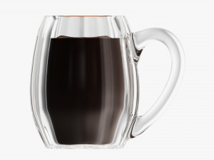 Glass Transparent Coffee Mug With Handle 08 3D Model