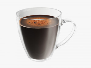 Glass Transparent Coffee Mug With Handle 09 3D Model