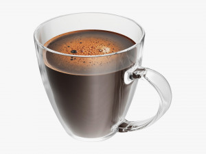 Glass Transparent Coffee Mug With Handle 09 Model 3D