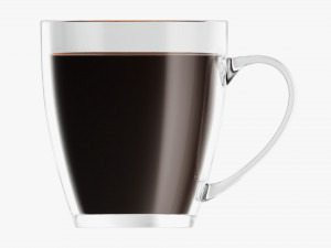 Glass Transparent Coffee Mug With Handle 09 Model 3D