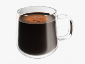 Glass Transparent Coffee Mug With Handle 11 3D Model