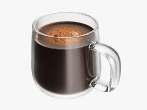 Glass Transparent Coffee Mug With Handle 11 3D Model