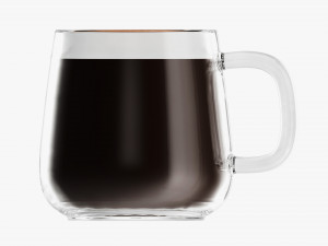 Glass Transparent Coffee Mug With Handle 11 3D Model