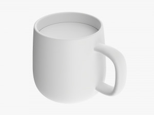 Glass Transparent Coffee Mug With Handle 11 3D Model