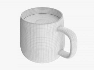 Glass Transparent Coffee Mug With Handle 11 3D Model