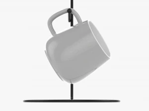 Kitchen Six Mug Stand With Mugs 3D Model