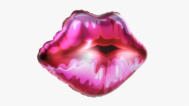 Lips Foil Balloon Modèle 3D .c4d .max .obj .3ds .fbx .stl .blend 