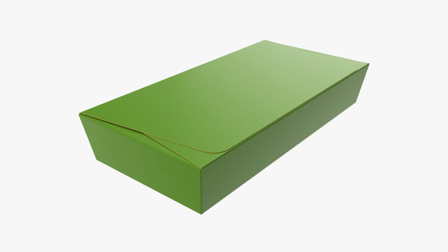 Long Low Paper Box Mockup 3D Model .c4d .max .obj .3ds .fbx .stl .blend 