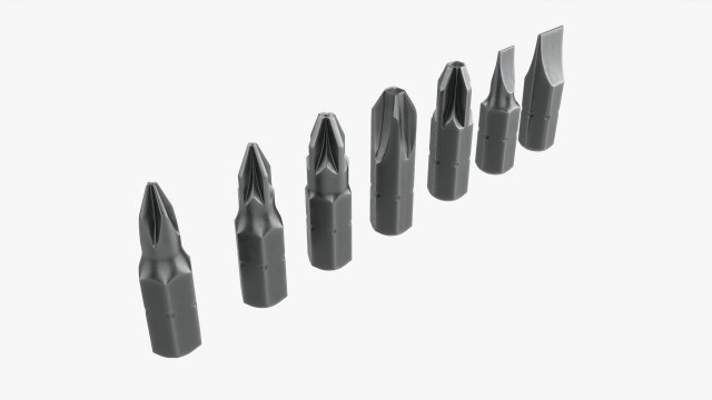 Screwdriver Bit Set 3D मॉडल .c4d .max .obj .3ds .fbx .stl .blend 