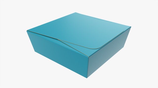 Square Low Paper Box Mockup 3D Модель .c4d .max .obj .3ds .fbx .stl .blend 