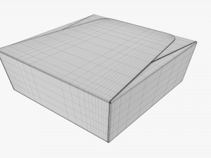 Square Low Paper Box Mockup 3D Модель