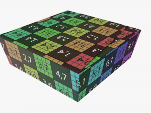 Square Low Paper Box Mockup 3D Модель