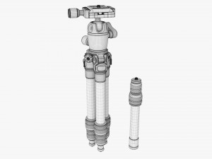 Tabletop Carbon Camera Tripod 01 3D 모델
