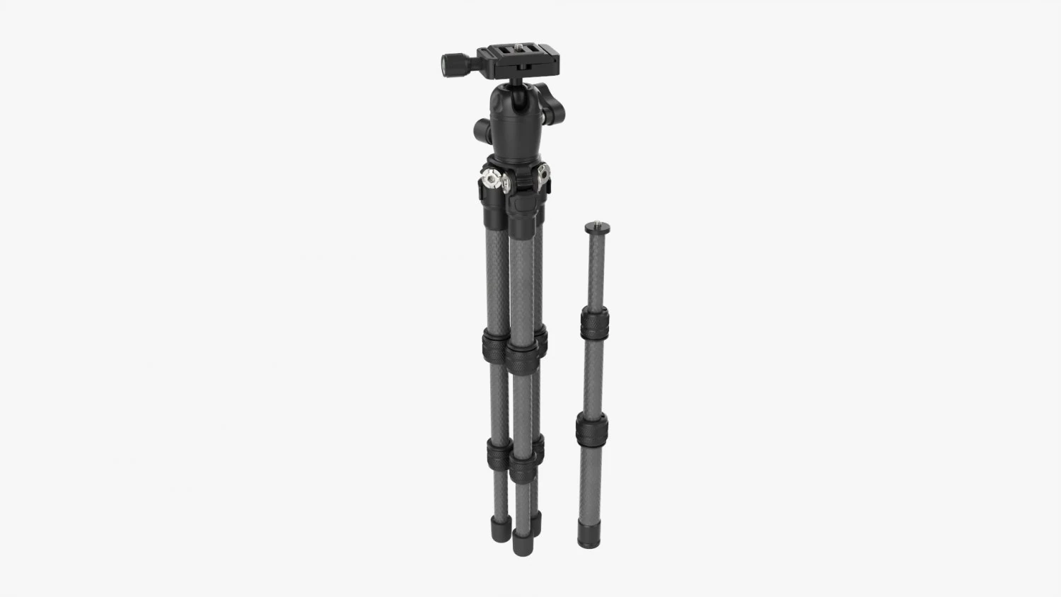 Tabletop Carbon Camera Tripod 02 3D Model .c4d .max .obj .3ds .fbx .stl .blend 