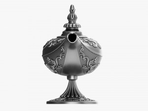 Aladdin Magic Lamp Decorated Silver Modèle 3D