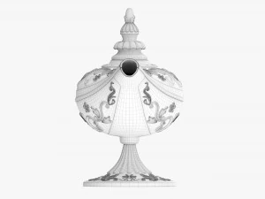 Aladdin Magic Lamp Decorated Silver 3D Model