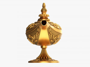 Aladdin Magic Lamp Decorated Gold 3D 模型