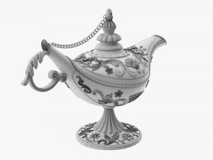 Aladdin Magic Lamp Decorated Gold 3D Model