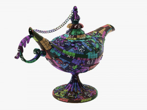 Aladdin Magic Lamp Decorated Gold 3D 模型