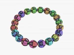 Bracciale con perline di ametista Modello 3D