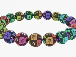 Bracciale con perline di ametista Modello 3D