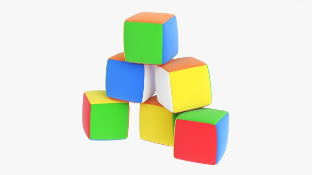 Baby Cubes Soft 3D Model .c4d .max .obj .3ds .fbx .stl .blend 